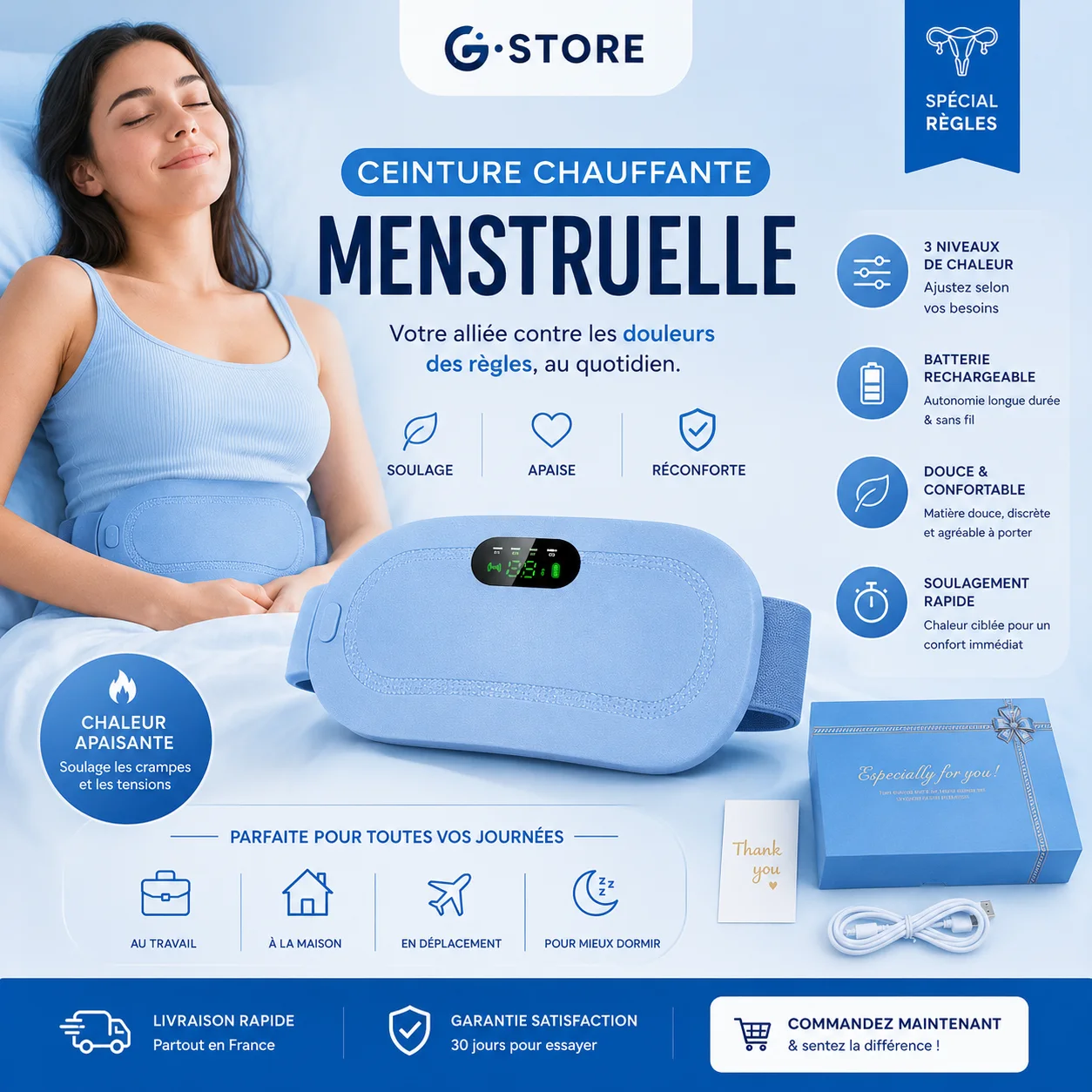🌸Ceinture Menstruelle Chauffante 🌸