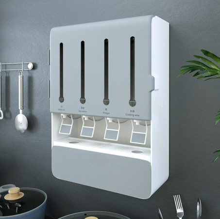 Support distributeur d'huile et d'assaisonnement de cuisine - رف توزيع زيت المطبخ والتوابل