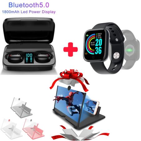 Earbuds A10S + Smartwatch D20 + Cadeaux