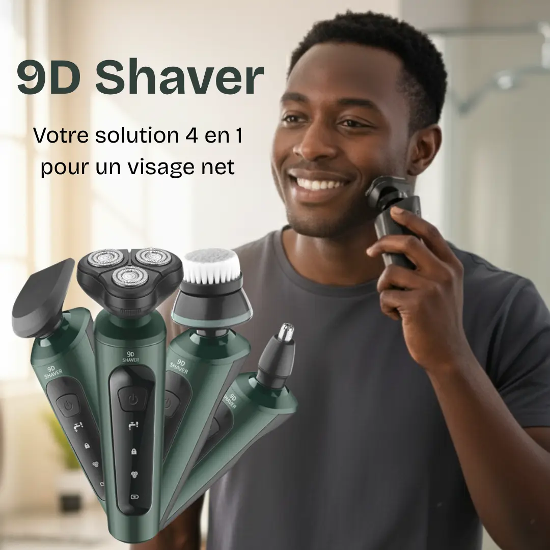 Rasoir 9D Shaver : Votre solution 4 en 1 pour un visage net et professionnel