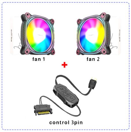 Fan Aigo Rgb Z12 Pro + Control Rgb 3 Pin 5v
