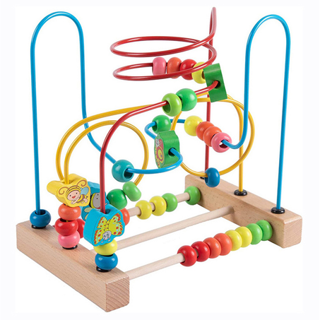 Labyrinthe de perles éducatif en bois