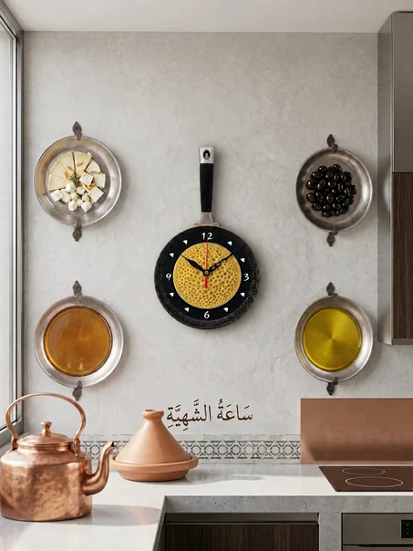 Une horloge murale en forme de crêpière