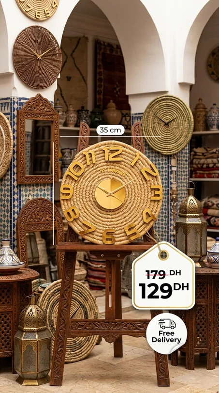 Horloge traditionnelle couleur dorée