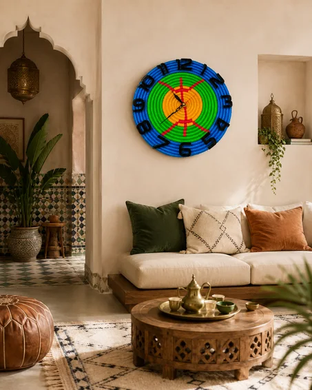 horloge murale  traditionnel avec drapeau amazigh