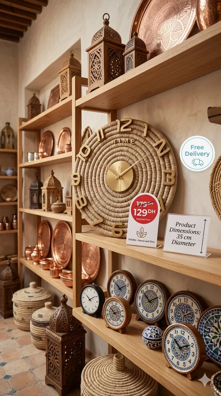 horloge traditionnelle en palmier naturelle