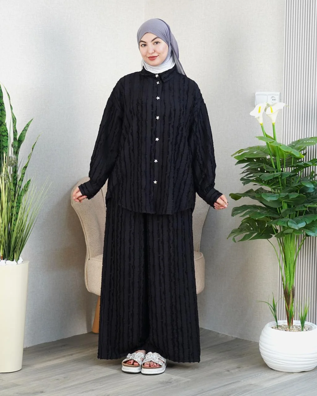 Ensemble Feathered Stripe Fabric