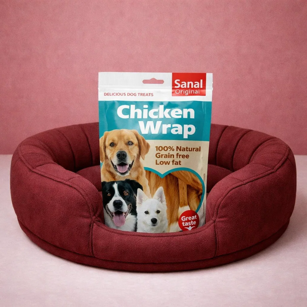 طعام مكافاة للكلاب من لفائف الدجاج سانال بوزن 80 مضغوطةجم بالغ حبيبات