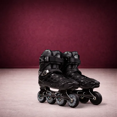 ميو حذاء تزلج بعجلات مضمنة للرجال والنساء بشفرات صف واحد احترافي من الياف الكربون للمبتدئين في الرياضة والترفيه في الهواء الطلق (اسود، 40)
