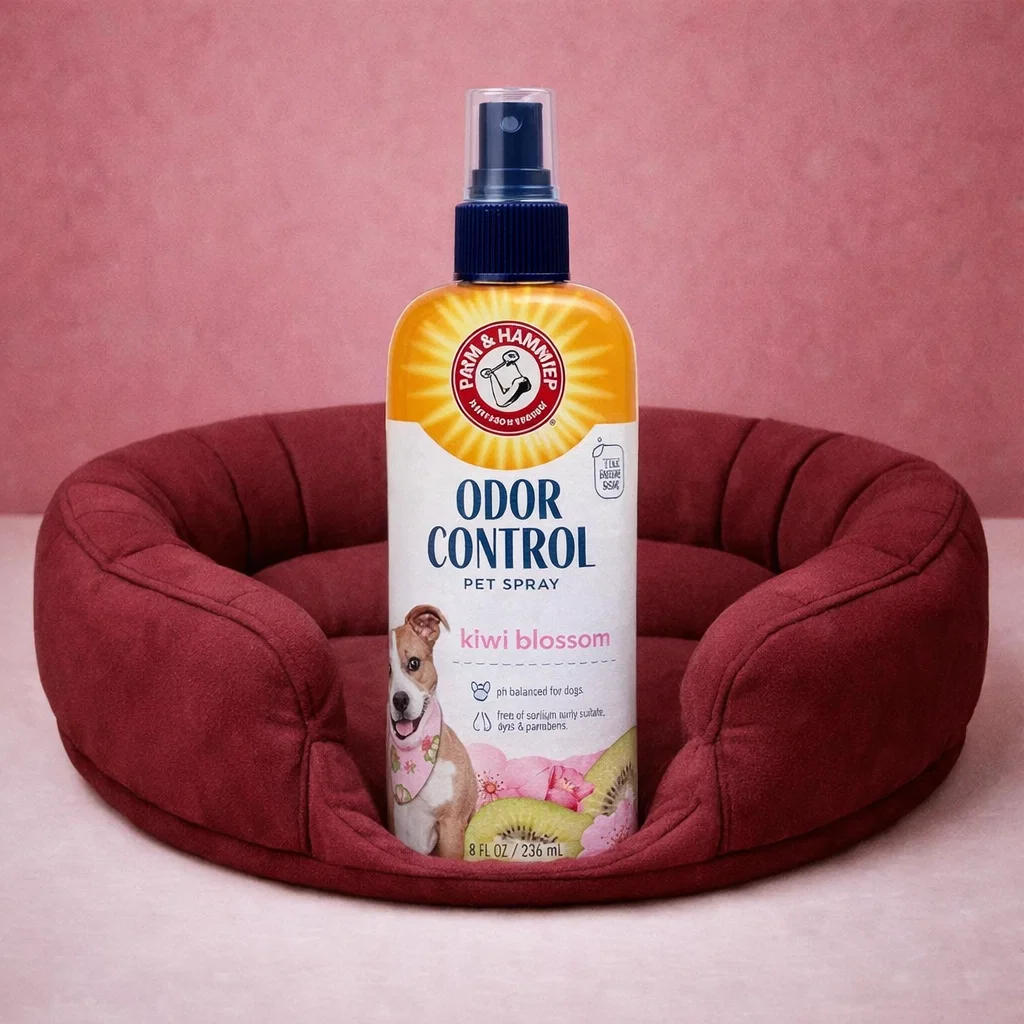بخاخ سوبر مزيل للروائح الكريهة للكلاب من ارم اند هامر | لإزالة الروائح لجميع الكلاب والجراء مع صودا الخبز برائحة زهرة الكيوي 227 مل