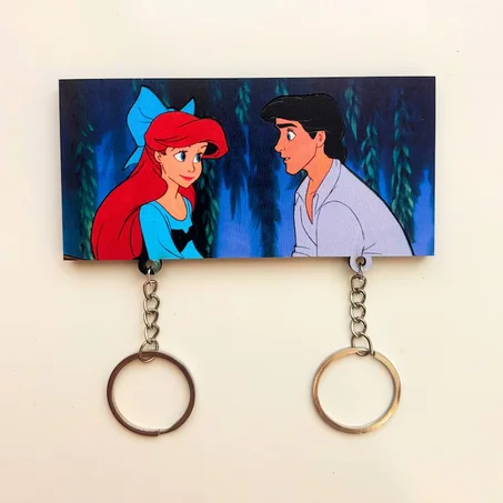Ariel & Eric Ocean Love Keychain 🌊❤️ | ميدالية مفاتيح مستوحاة من عالم الحورية اريل وأميرها
