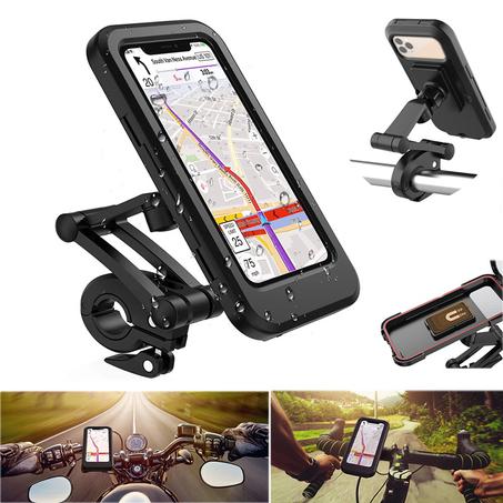 Support de téléphone portable étanche pour moto et Guidon de vélo - Support de téléphone universel étanche réglable à 360° pour téléphone de moto avec écran tactile en TPU