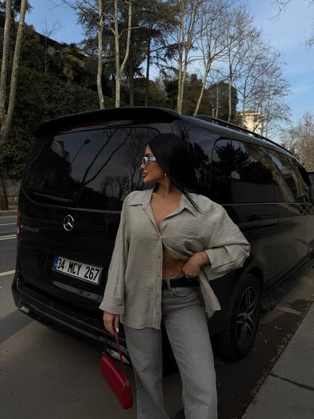 Chemise oversize en tissu gaufré