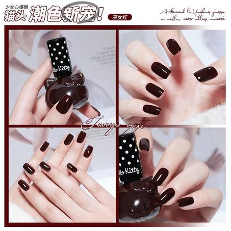 طلاء أظافر رأس القط لطيف