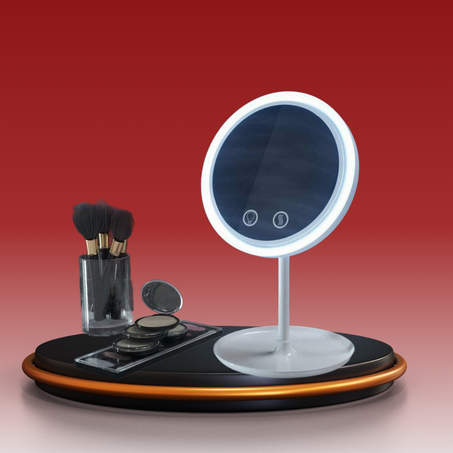 مراية الميكب المضيئة مع المروحة