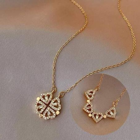 FOUR LEAF CLOVER HEART NECKLACE