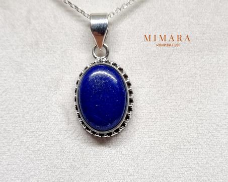 Pendentif "Lapis Lazuli". en métal d'argent 925.