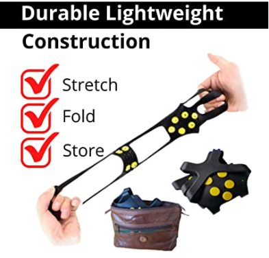 Never slip on snow or ice with your abrasion-resistant crampons for hiking boots