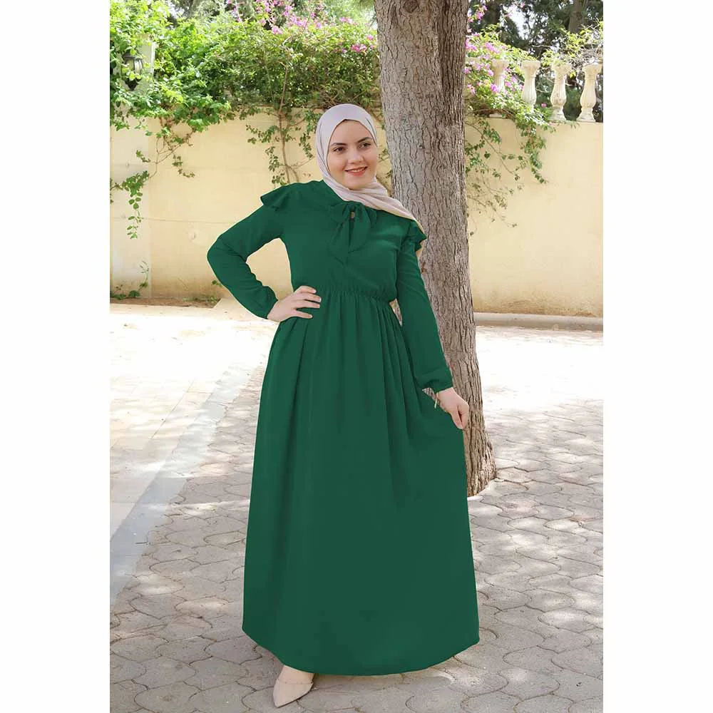 Robe avec Cravate Vert Foncé