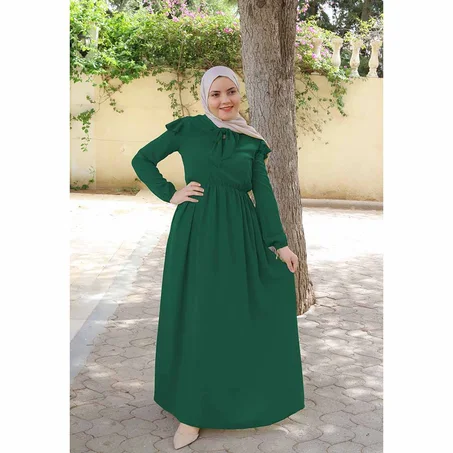 Robe avec Cravate Vert Foncé