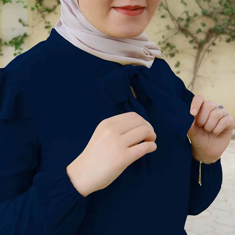 Robe avec Cravate Bleu Marine
