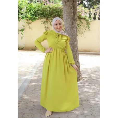 Robe avec Cravate Vert Citron