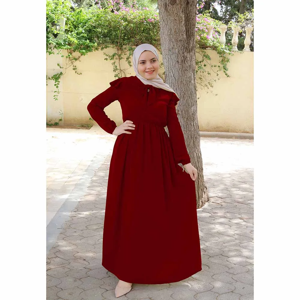 Robe avec Cravate Rouge Bordeaux