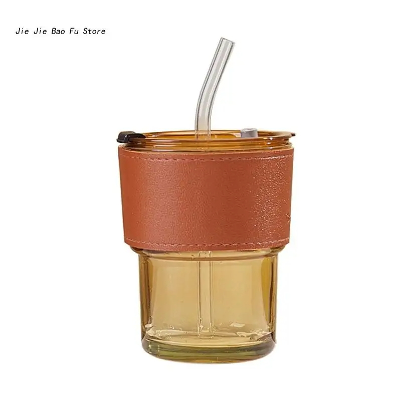 Verre Moderne avec Couvercle et Paille