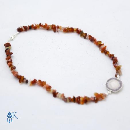 Collier en Cornaline avec Pendentif en Agate