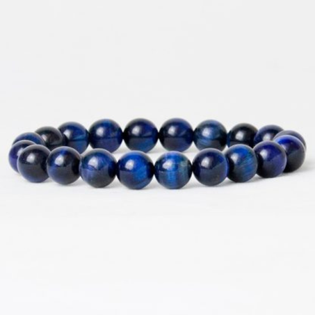 Bracelet en oeil de tigre bleue