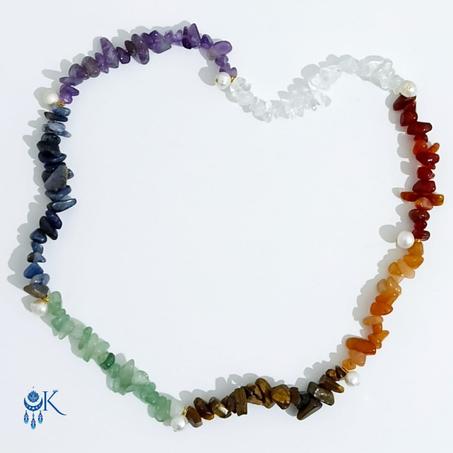 Collier 7 Chakras en Pierres Naturelles avec Perles de Culture
