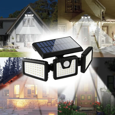 وفر من إستهلاك الكهرباء و احصل على إضاءة مجانية مصباح ثلاثي يعمل بالطاقة الشمسية