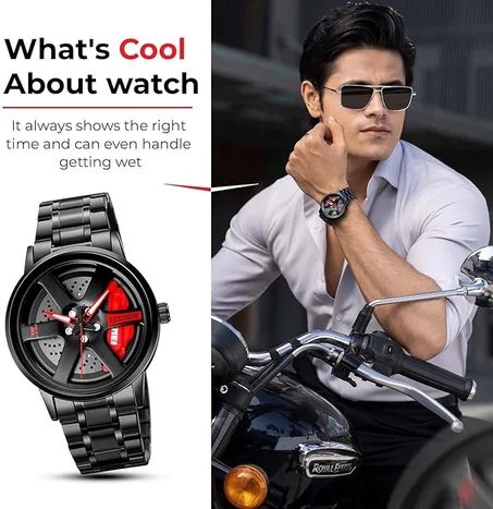 ساعة يد جديدة بعجلات دوارة مبتكرة عصرية