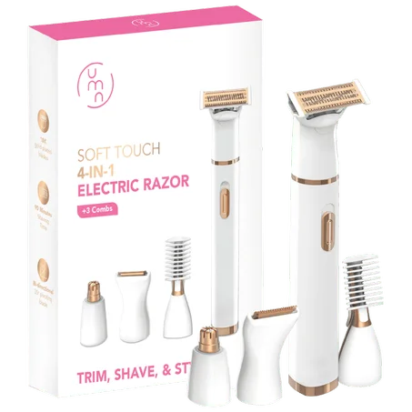 ماكينة حلاقة كهربائية للنساء مطلية بالذهب عيار 18 قيراط