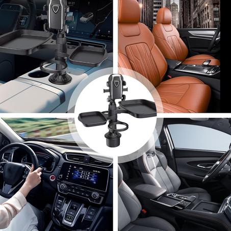 صينية وقاعدة أكواب السيارة قابلة للتعديل 5 في 1 مع قاعدة هاتف