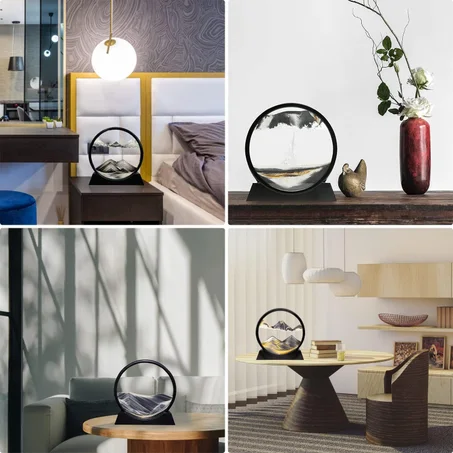 ساعة الرملية  ثلاثية الأبعاد مع اضاءة