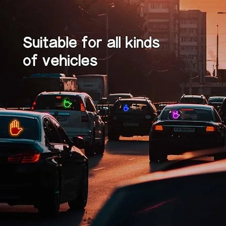 كف يد مضيئ للزجاج الخلفي  للسيارة