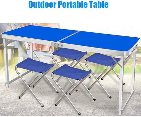 طاولة قابلة للطي مع اربع كراسي قابلة للطي