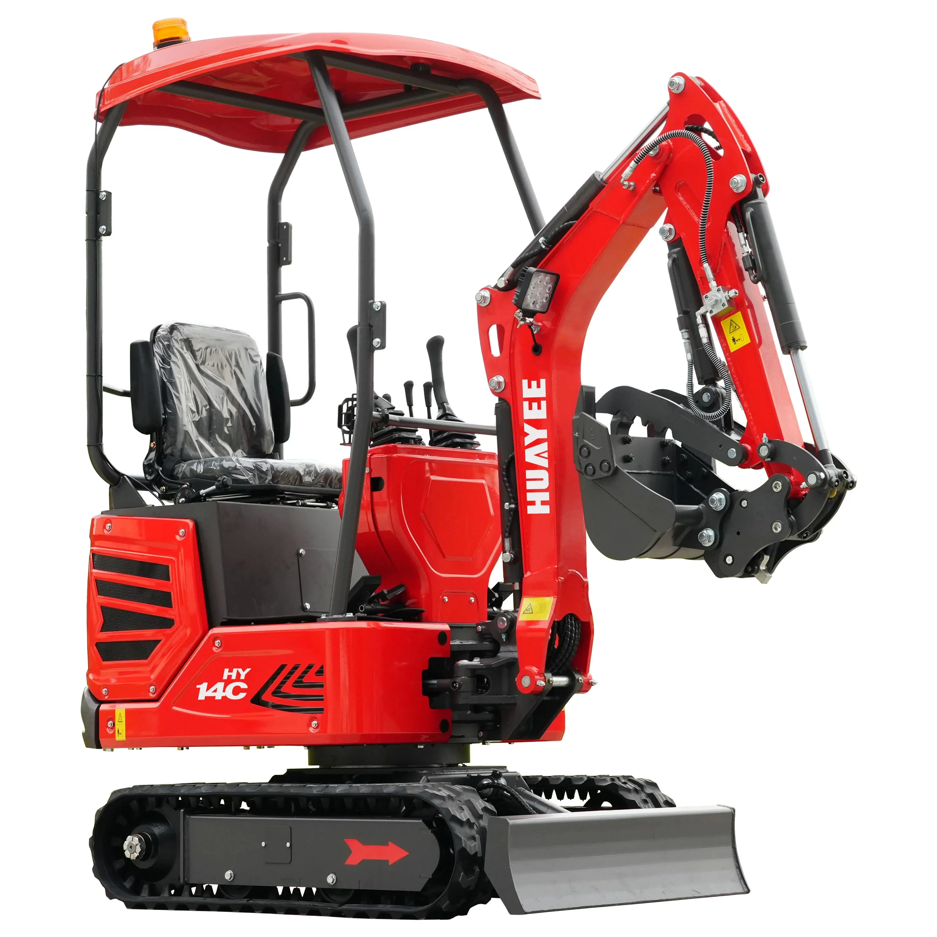 Mini Excavator with Hydraulic Thumb & Side Swing Boom - 13.5hp B&S Engine | HUAYEE HY14C