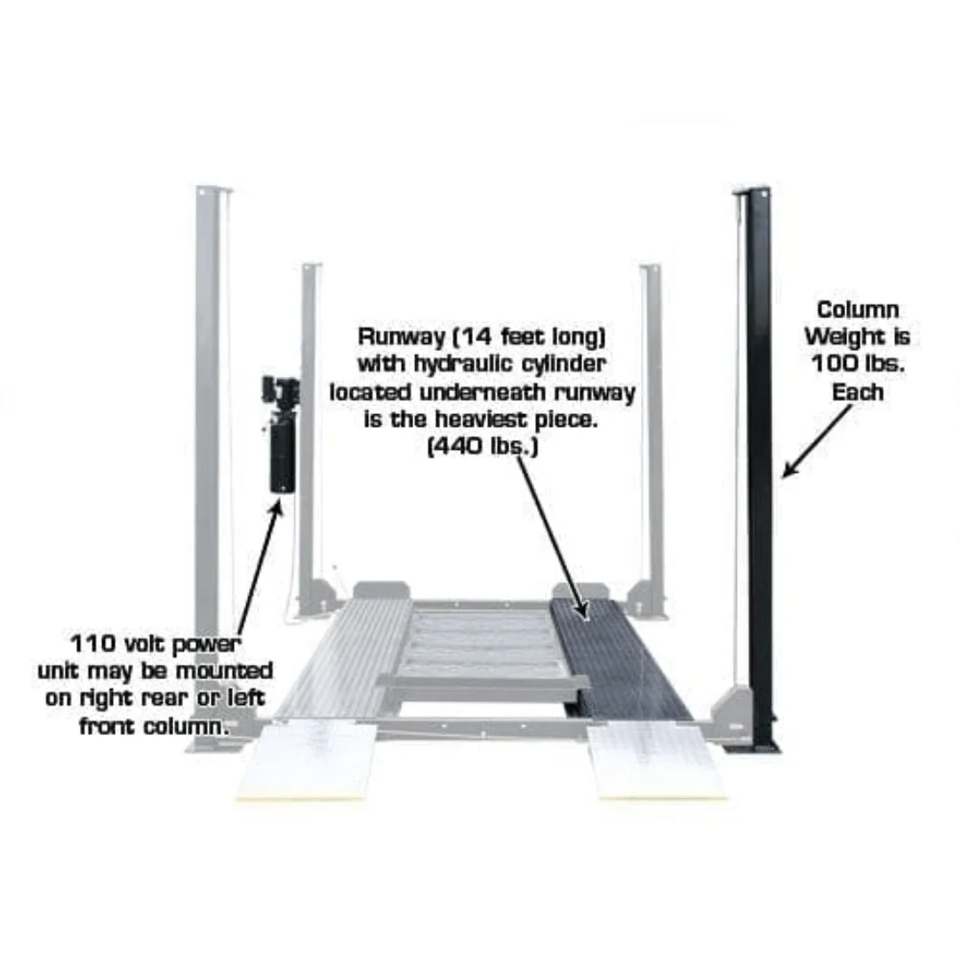 Atlas® Garage Pro 8000 Ext Ex-Tall Service/Parking 4 Post Lift 8,000 lbs