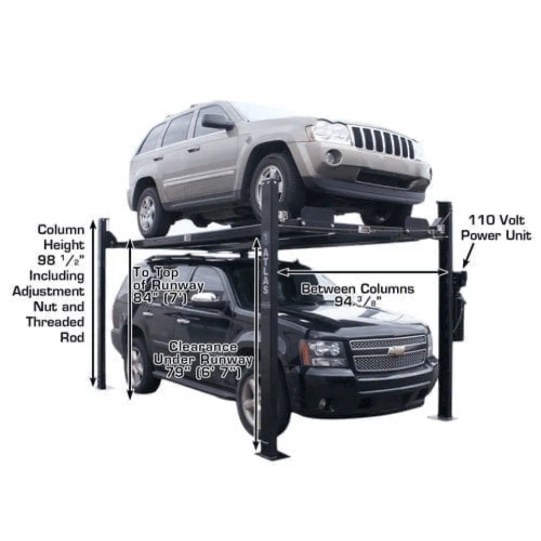 Atlas® Garage Pro 8000 Ext Ex-Tall Service/Parking 4 Post Lift 8,000 lbs