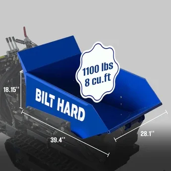 BILT HARD 1100lbs Capacity Tracked Wheelbarrow – 302cc Gas Powered Dumper w/ Electric Start