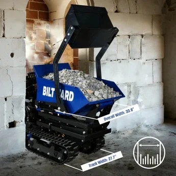 BILT HARD 1100lbs Capacity Tracked Wheelbarrow – 302cc Gas Powered Dumper w/ Electric Start