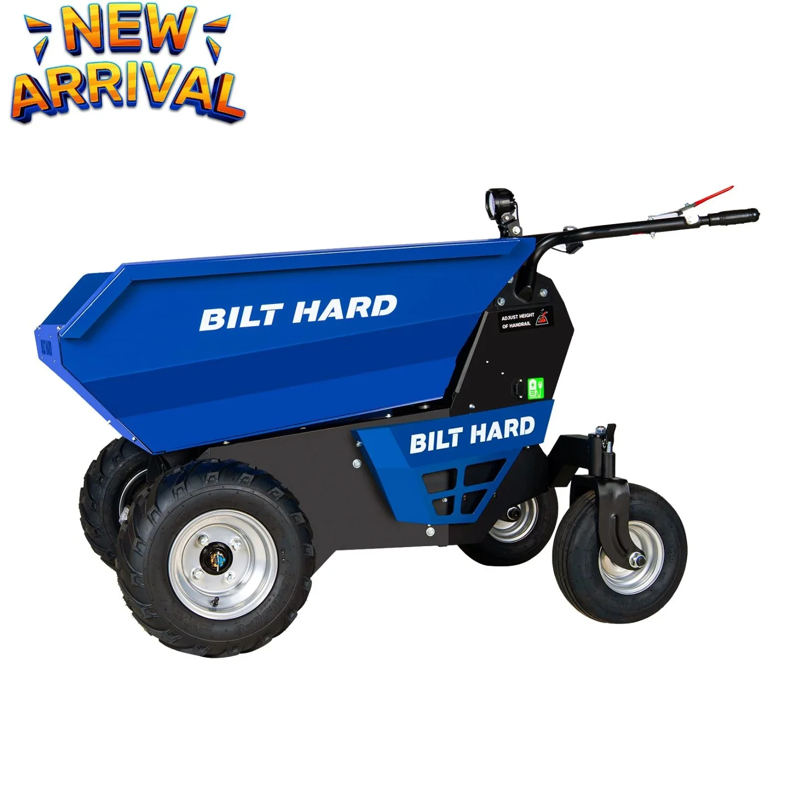 BILT HARD 1100lbs Capacity Tracked Wheelbarrow – 302cc Gas Powered Dumper w/ Electric Start