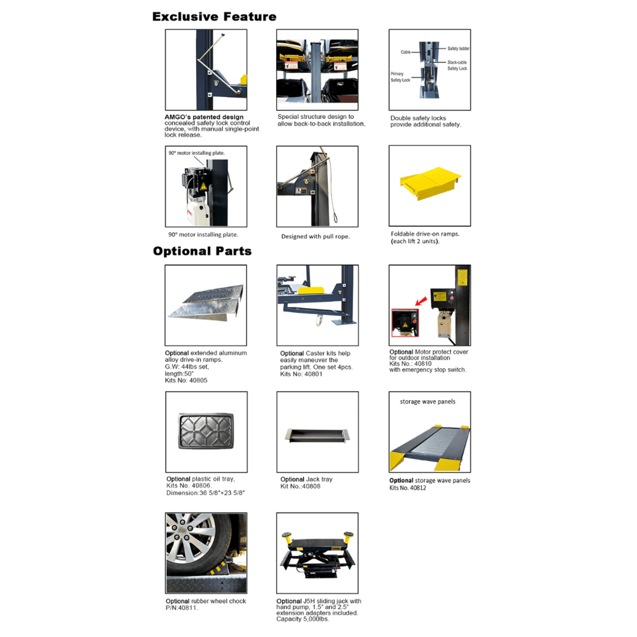 Amgo 408-HP 8,000 lb 4 Post Parking Lift
