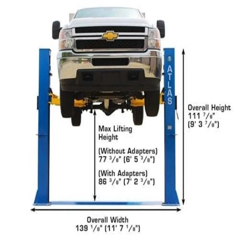 ATLAS BP10000X 2-POST LIFT – 10,000LB CAPACITY FOR LOW CEILINGS