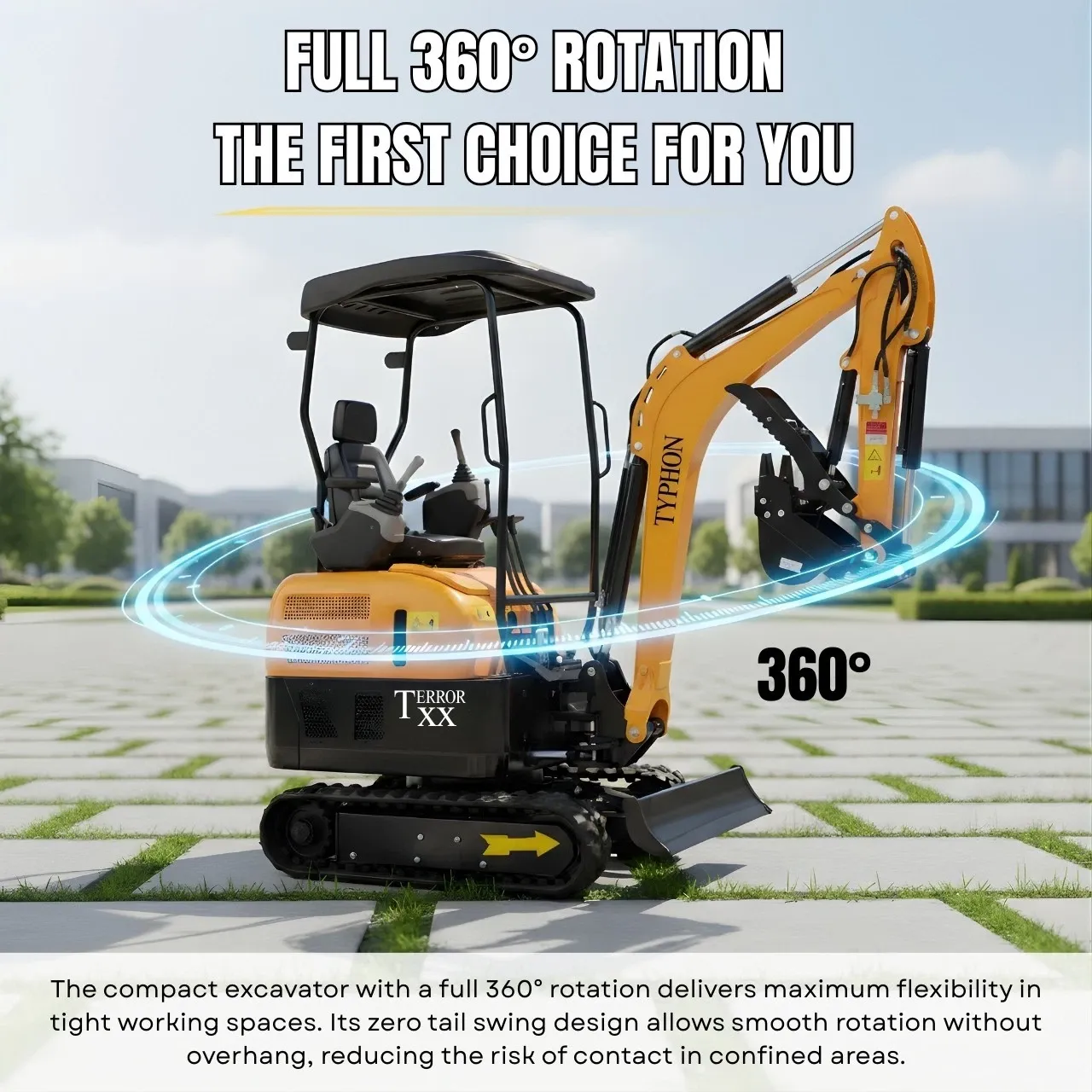 TYPHON TERROR XX 4000lb Mini Excavator 12 Attachments Kubota D902 Diesel Engine