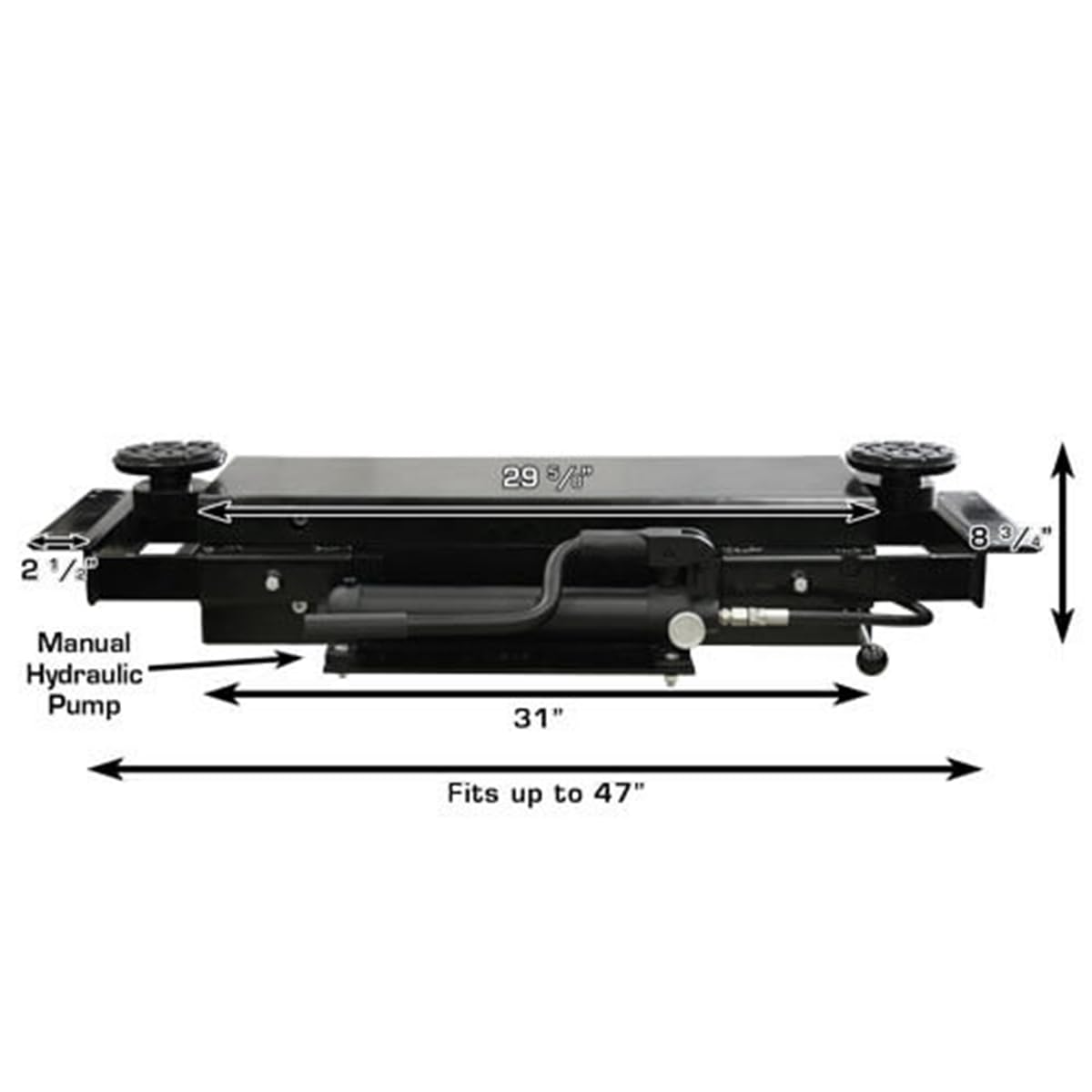 Atlas RJ-35 Sliding Hydraulic Center Jack 3500 Lbs. Capacity and Truck Adapters