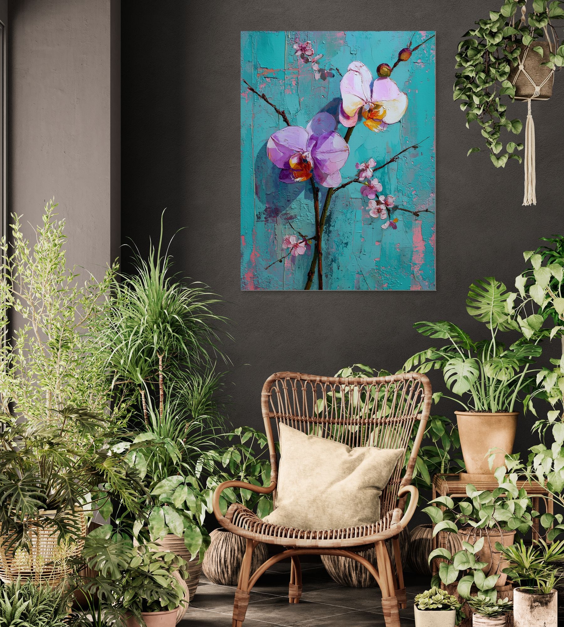 Orchidées Turquoise et Violet