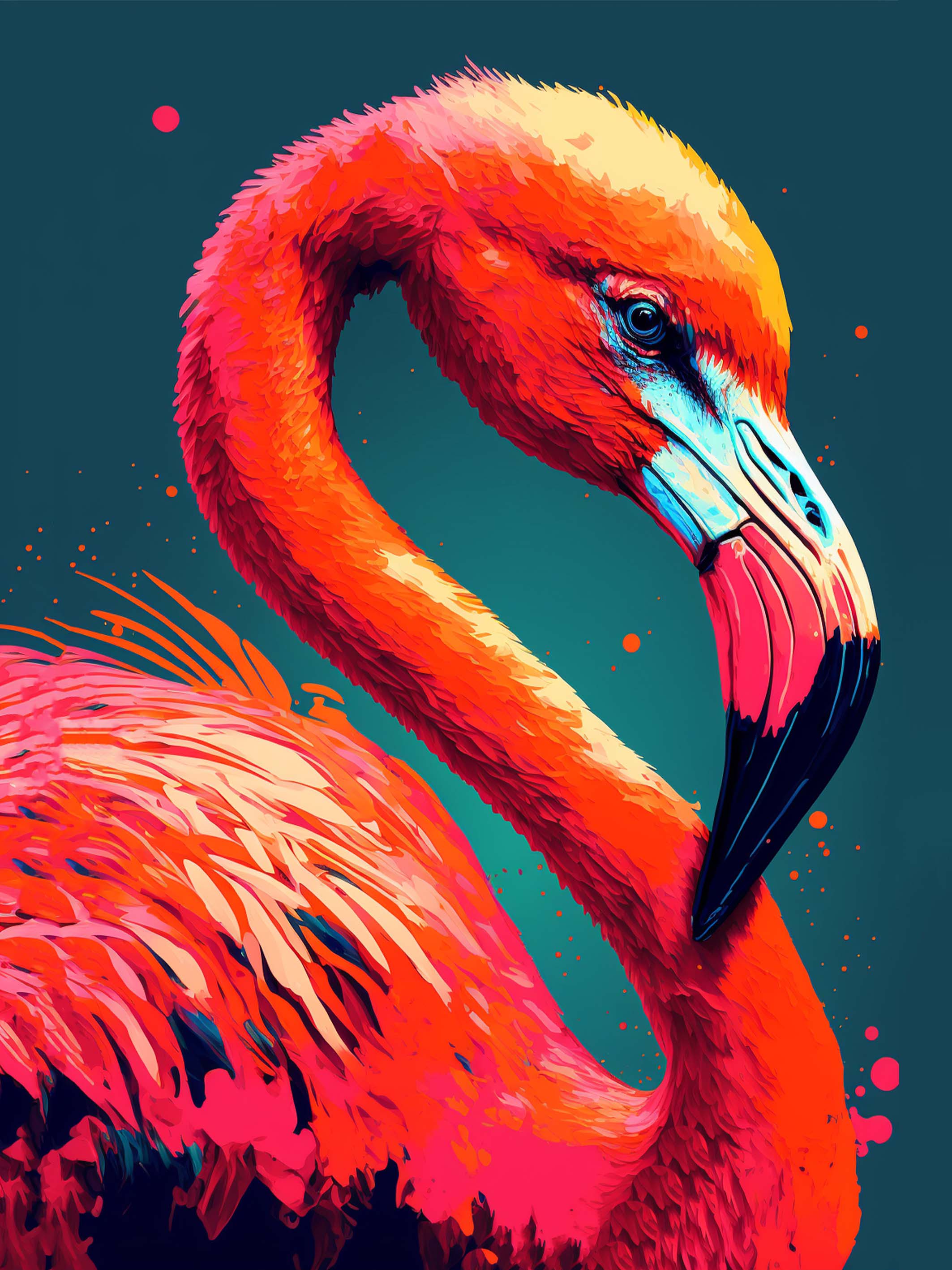 Flamant Rose, éclat pop art